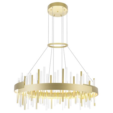 CWI LIGHTING 32 In Led Satin Gold Chandelier 1245P32-602